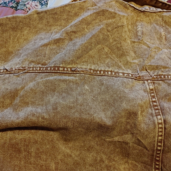 Black Label by C'est Toi Light Brown Acid Wash Frayed Jean Jacket SZ.XS - Picture 9 of 9